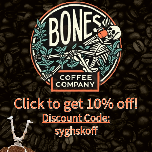 I RANT about how much I love @bonescoffeecompany, and I'm really excited to announce I'm an affiliate now! If you've wanted to try it, get yours now! And let me know what flavors you got! Seriously... I have an unhealthy obsession and love this Sh*t so much. <3