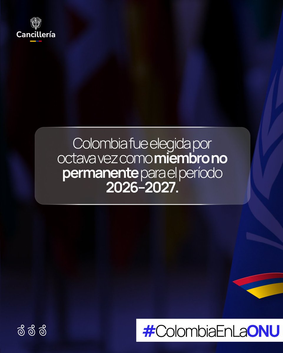 CancilleriaCol's tweet image. Colombia inicia su mandato como miembro no permanente del Consejo de Seguridad de la ONU.

Hoy, nuestro país es uno de los protagonistas en el escenario donde se votan las decisiones más importantes para La Paz, con una voz que apuesta por el diálogo, el multilateralismo y la…