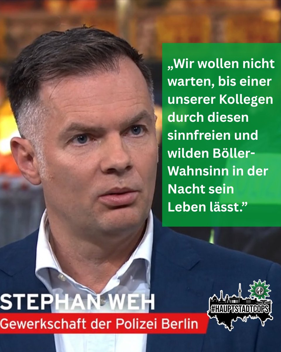 GdPHauptstadt's tweet photo. „Wir wollen nicht warten, bis einer unserer Kollegen durch diesen sinnfreien und wilden Böller-Wahnsinn in der Nacht sein Leben lässt.”
https://t.co/znrpGipvgy
Von daher ⤵️
https://t.co/4U7WfB8iA6 https://t.co/3LrzqnFnFC