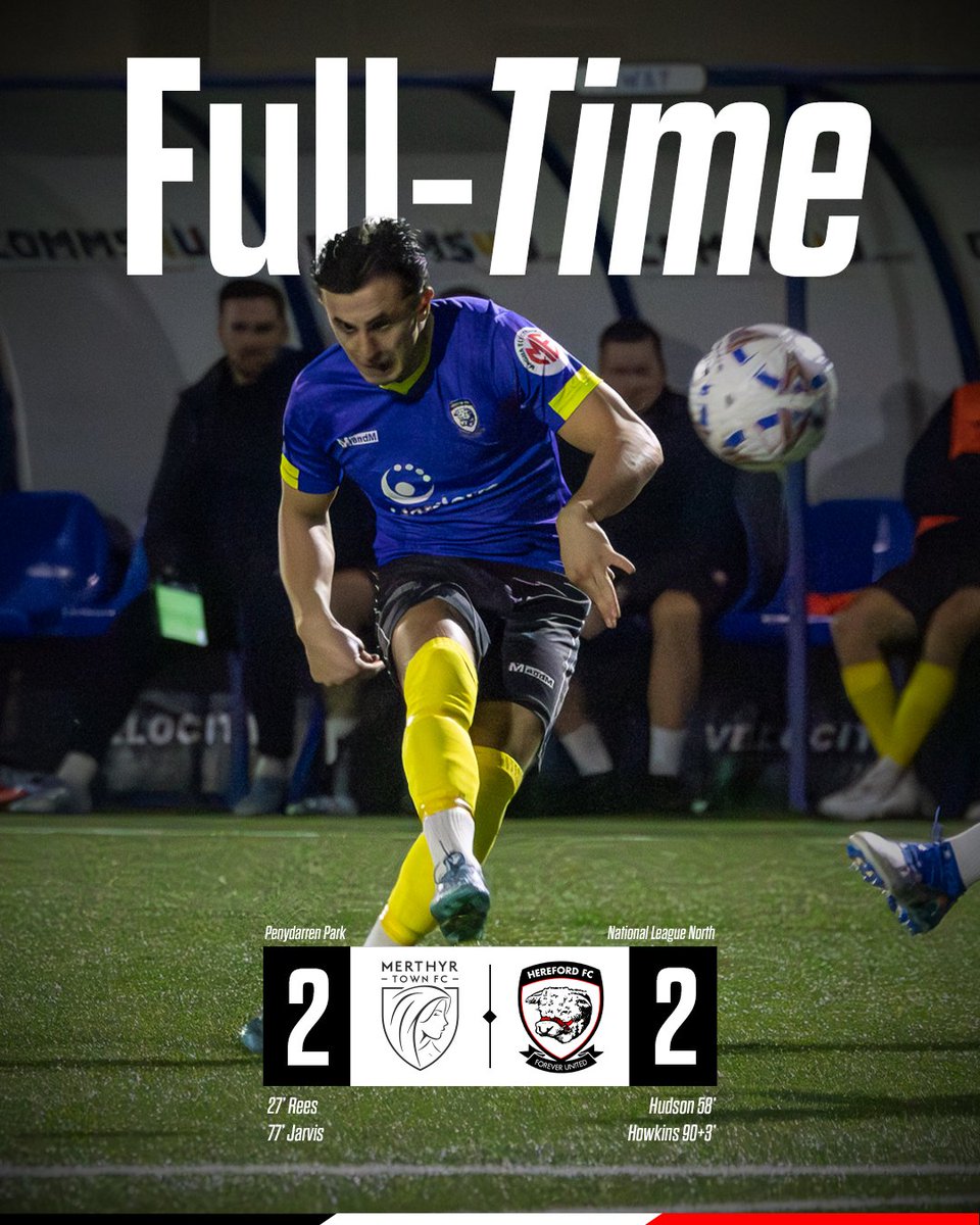 FULL TIME | Howkins's late leveller secures a point for the Bulls. 

MER⚪ 2-2 🔵HER 
#COYW | #OurCity