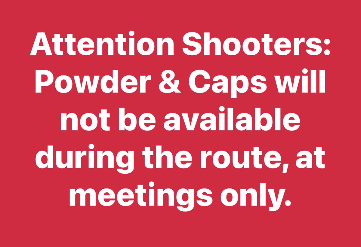 NewYearShooters's tweet photo. Attention Shooters: Powder &amp; Caps will not be available during the route, at meetings only.
#cherryvilleshooters https://t.co/qWcxCT5q2S