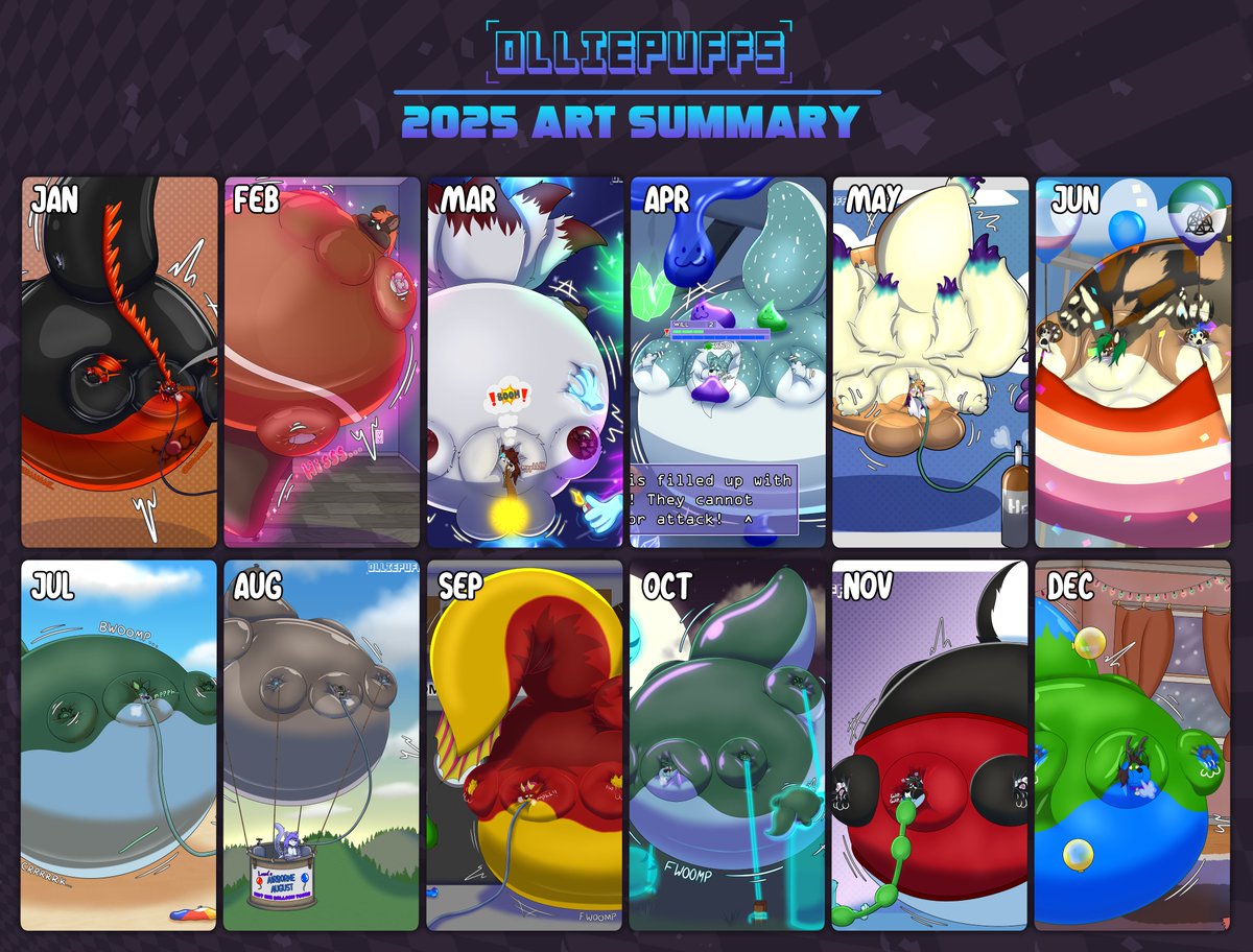 Thank you for a very lovely year of art in 2025!
Here is to a fun and puffy 2026!~ 💜