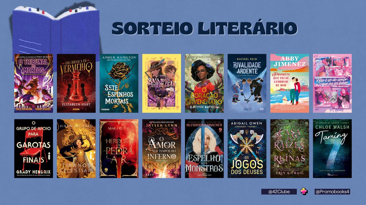 ✨ Sorteio em Parceria ✨

🏆 Prêmio: 1 livro da seleção ou R$60 no pix!

📌 Regras:
  📍 Seguir <a href="/42Clube/">Becca ♡ Clube42 🛍️</a> e <a href="/Promobooks4/">PromoBooks 📚</a>!
  📍 Dar RT aqui e prontinho!

🗓 ENCERRA 09/01! Já sabem o que vão querer?? Boa sorte a todos! 🍀