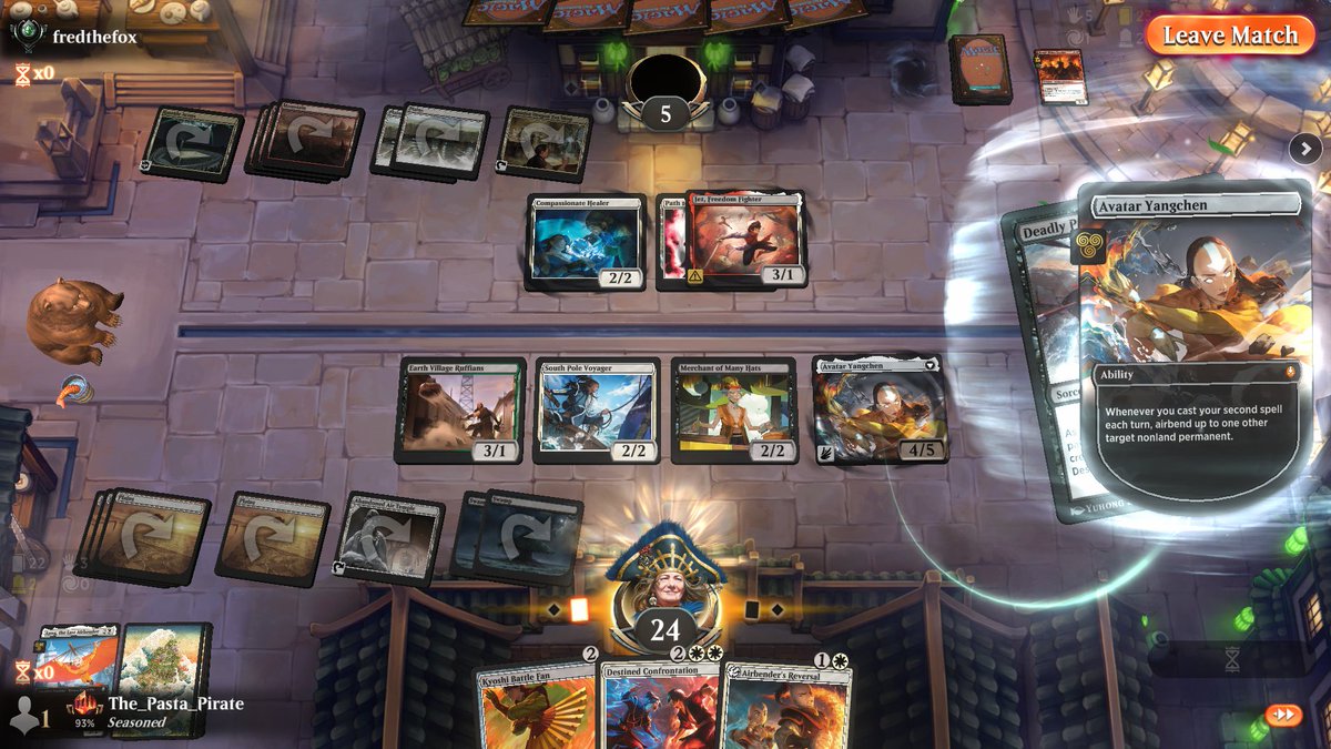 ThePastaPirate's tweet image. ☠️🏆Orzhov Control🏆☠️

1) 1x Air Temple/Black Sun/Drill/Sozin/Yangchen: completely busted bomb-rares

2) 2x Aang: efficient/powerful threat

3) 3x Precision: filled in the gaps of removal, played well with Ruffians

Pool: 17lands.com/pool/d8b102576…

Games: 17lands.com/details/d8b102…