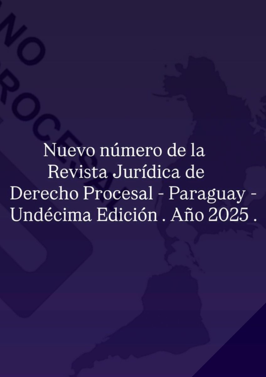 ipdppy's tweet image. Revista Jurídica de Derecho Procesal/Paraguay -Edición N°11- Año 2025- ¡𝗬𝗮 𝗱𝗶𝘀𝗽𝗼𝗻𝗶𝗯𝗹𝗲 𝗼𝗻𝗹𝗶𝗻𝗲!

📍 𝗗𝗲𝘀𝗰𝗮𝗿𝗴𝗮𝗹𝗮 𝗰𝗼𝗺𝗽𝗹𝗲𝘁𝗮  

👉 ijeditores.com/pop.php?option…

Agradecemos y felicitamos a los autores y a todo el equipo editorial por su dedicado trabajo.