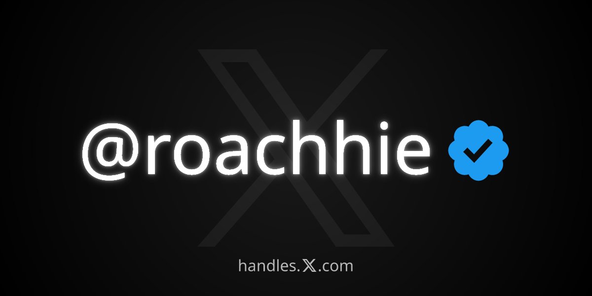 roachhie's tweet image. Aye, that's actually clean asf 💪🏻 Told you guys. Big moves coming in 2026! 

I just got @roachhie from the X Handle Marketplace! Get your own at handles.x.com