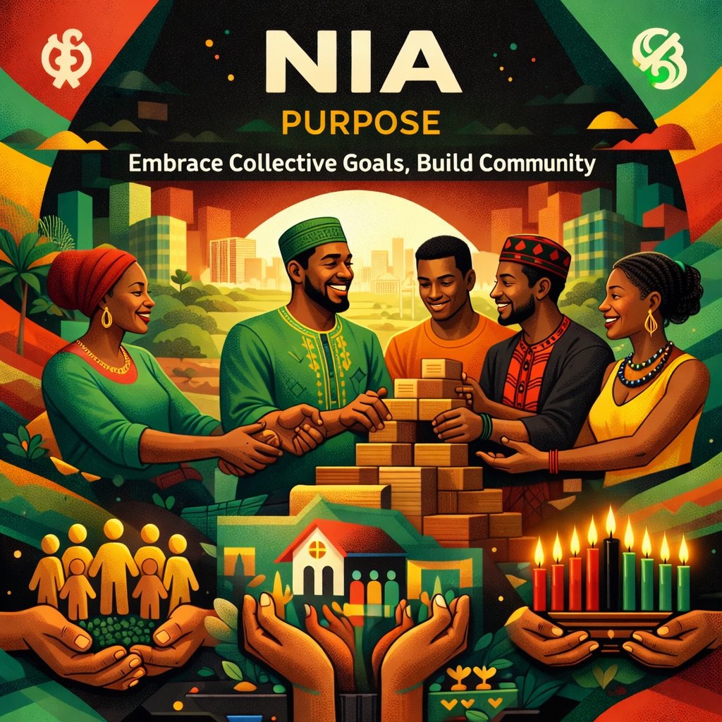 CLIAction's tweet image. Today's #Kwanzaa theme is #Nia - Nia is about #Purpose as a call to embrace collective goals and build community. Can we build community without voting and engagement? Stay #VoteReady and #Vote! Share, Join and Organize with @PewsToThePolls at facebook.com/share/p/19ZqDF…