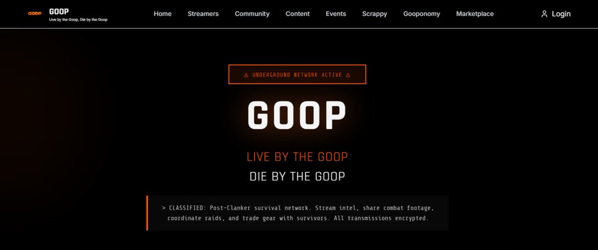 Gooponsol's tweet photo. Welcome to GOOP on Solana.

The first real Web3 community built around Arc Raiders and GOOP memes.

Streaming, community posts, original content for upcoming channels, events  and much more.

CA:

54FE9JPbxgnv5hAEFXpb13M9wumR61eZemwJyvVHpump

Website link in the description.

BE AWARE OF FAKE LAUNCHES