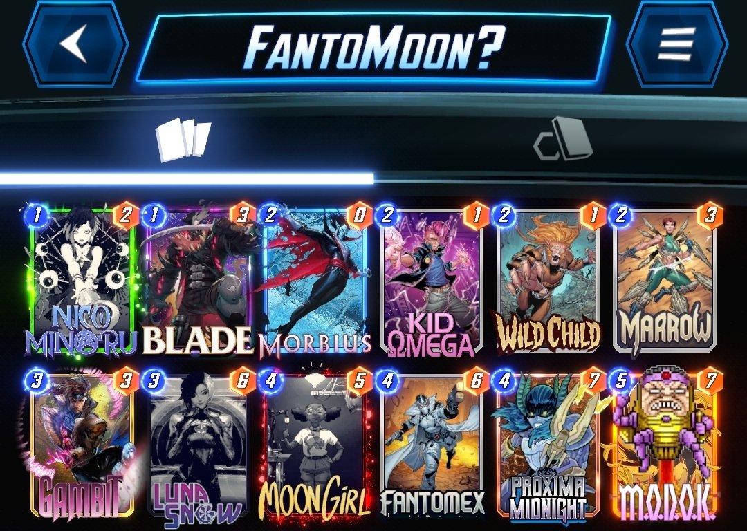 ZodrexSnap's tweet image. Fantomex cannot be the center of attention in your deck or you'll be a sad panda.
This has been the most fun of what I've tried so far.