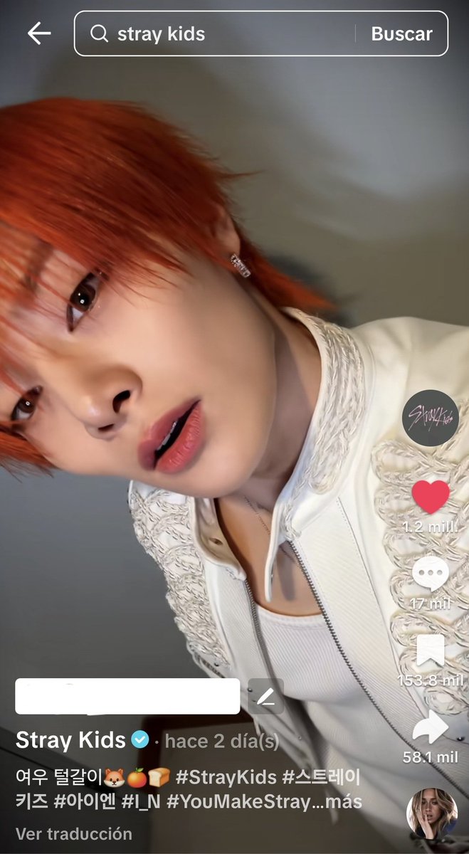 I_N's recent video posted on the Stray Kids account on both IG and