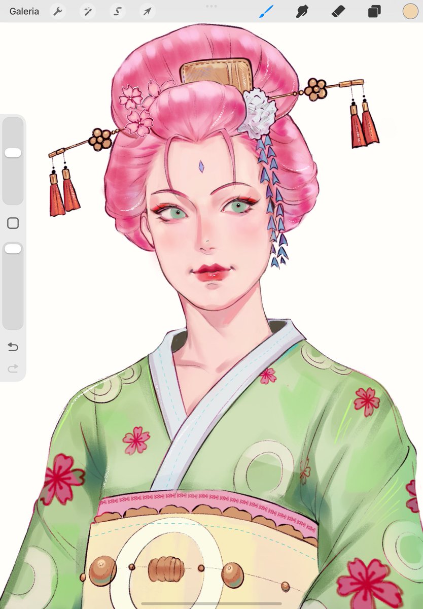 preciso desenhar mais a sakura com roupa tradicional