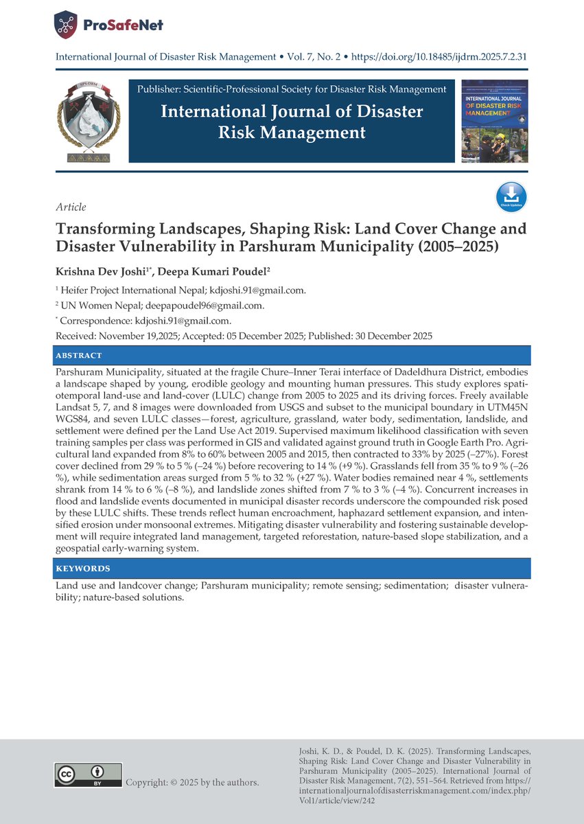 International Journal of Disaster Risk Management tweet media