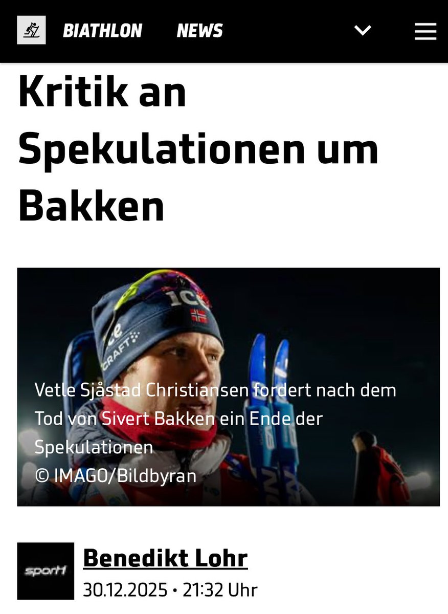 Quo_vadis_BRD's tweet image. 1/ Weil nicht sein kann, was nicht sein darf? 

Beschämend, wie @SPORT1 in einem aktuellen Text zum plötzlichen Tod des jungen Biathleten Sivert Bakken die bösen „Impfgegner“ heranzieht und behauptet, es gebe keine „offizielle Bestätigung“ dafür, dass Bakkens frühere…