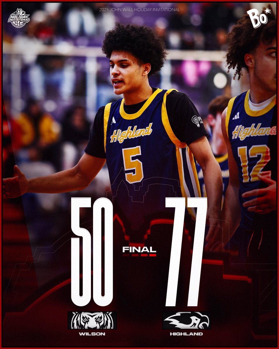 JohnWallHoliday's tweet photo. DAY 4 GAME 4 - Highland takes down Wilson 77-50 at the John Wall Holiday Invitational! 🏀 #TheJohnWall 

TUNE IN NEXT for Girls Championship between Princess Anne and Bullis on https://t.co/3SFYyx5RP5 https://t.co/ZvHWgd68nP