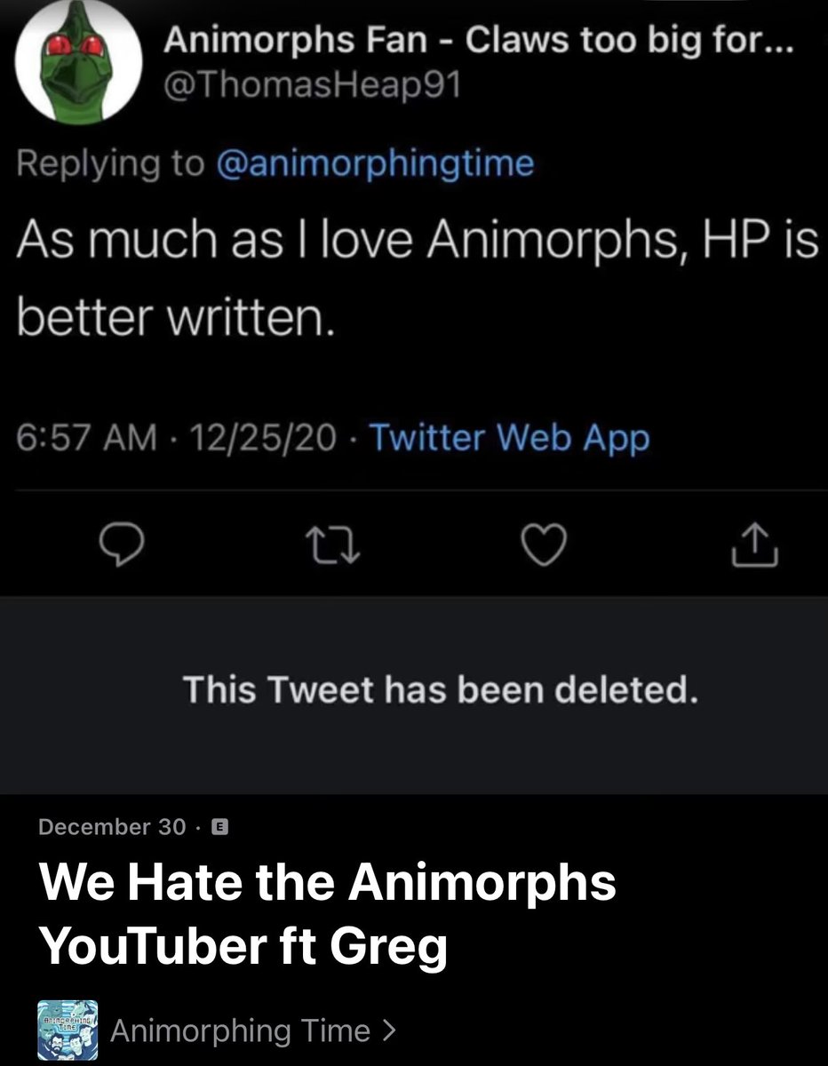 Animorphing Time Podcast tweet media