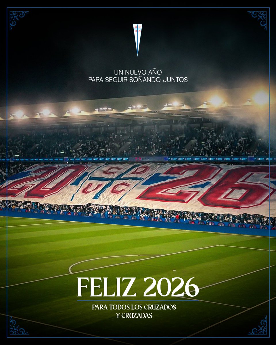 Cruzados's tweet image. ¡𝐘 𝐐𝐔𝐄 𝐒𝐄𝐀 𝐔𝐍 𝐆𝐑𝐀𝐍 𝟐𝟎𝟐𝟔! ✨⚪🔵

Vivimos un 2025 cargado de importantes desafíos, marcando un feliz regreso a casa 🤍💙 y retorno a la Copa Libertadores 👏.

Gracias a cada uno de ustedes por alentar en cada partido y que para este nuevo año vivamos más momentos…