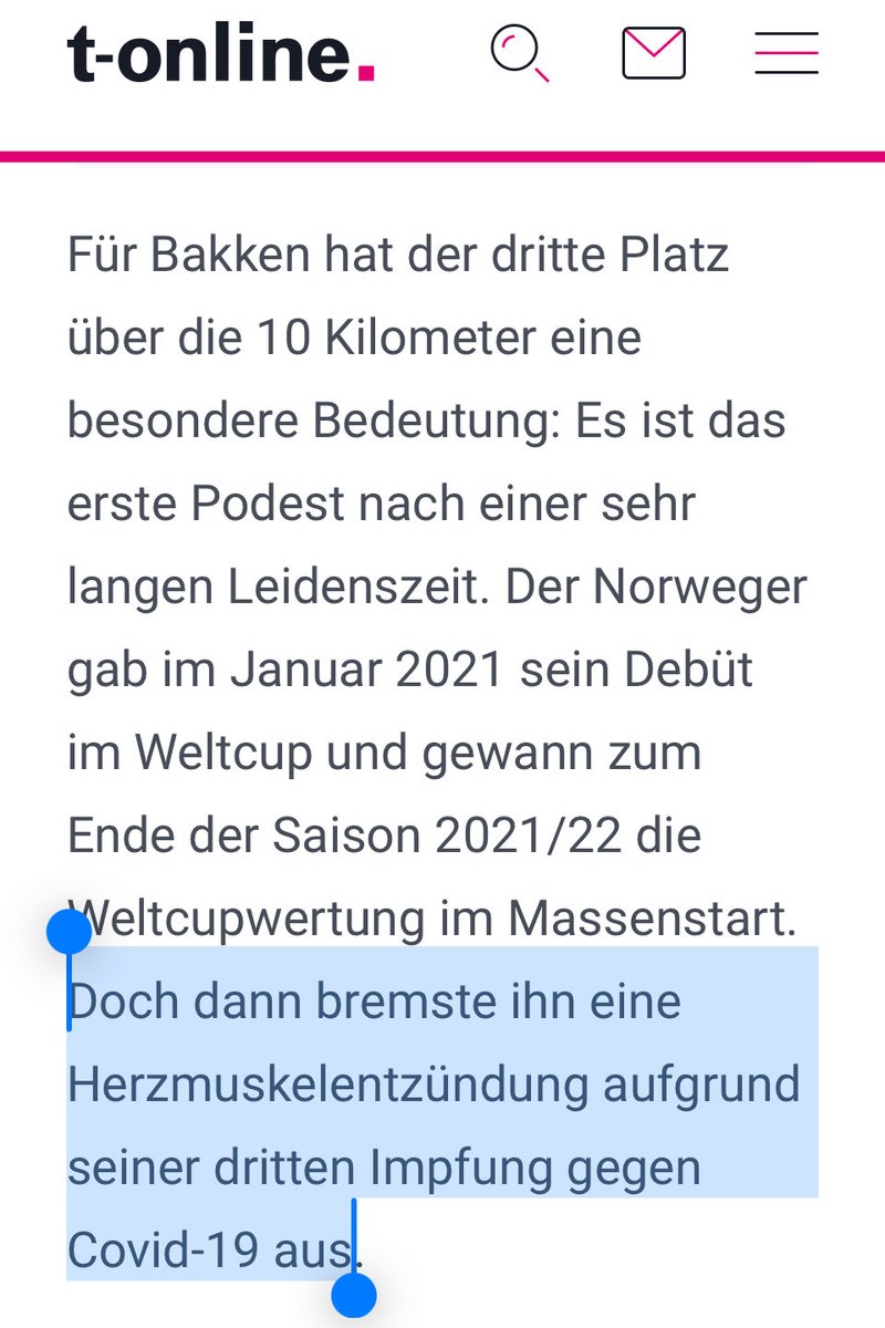 Quo_vadis_BRD's tweet image. 3/ Auch @tonline hatte über das Gespräch von Bakken mit @SPORT1 und über die Herzmuskelentzündung infolge der dritten Covid-Impfung berichtet:

t-online.de/sport/wintersp…

archive.is/y6dkl