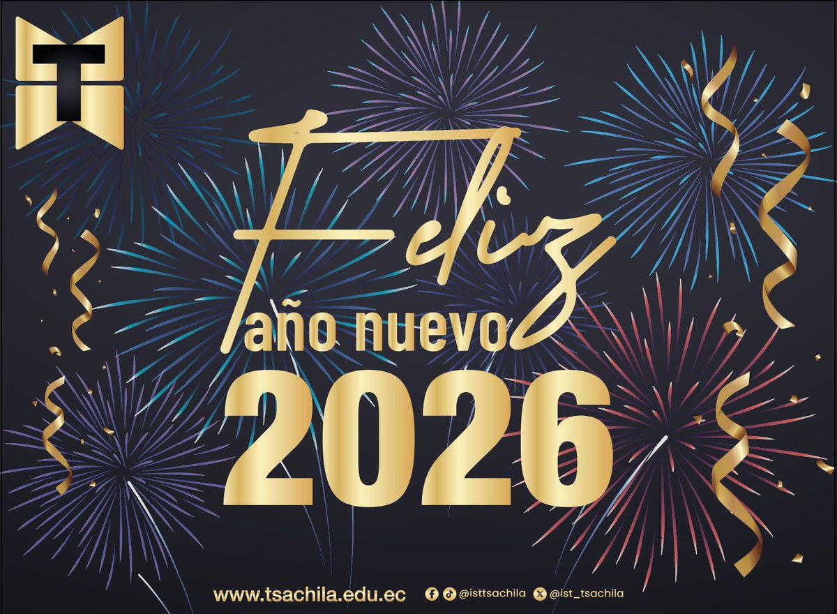 IST_TSA_CHILA's tweet photo. Seguiremos trabajando juntos por el desarrollo y bienestar de Santo Domingo y el 🇪🇨.

Desde la academia contribuimos para una sociedad justa, equitativa y pacífica; fundamentada en la educación de calidad y calidez.

¡Feliz 2026! 🎉 

@Educacion_Ec @EduSuperiorEc https://t.co/xg5Cc29ebO