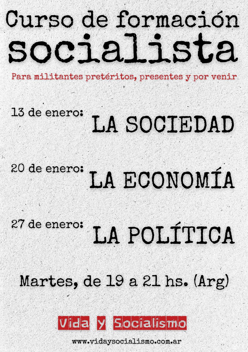 Quienes quieran participar no tienen más que escribir a vidaysocialismo@gmail.com, o bien enviar un mensaje de Whatsapp al (+54) 11 5757 6601.
vidaysocialismo.com.ar