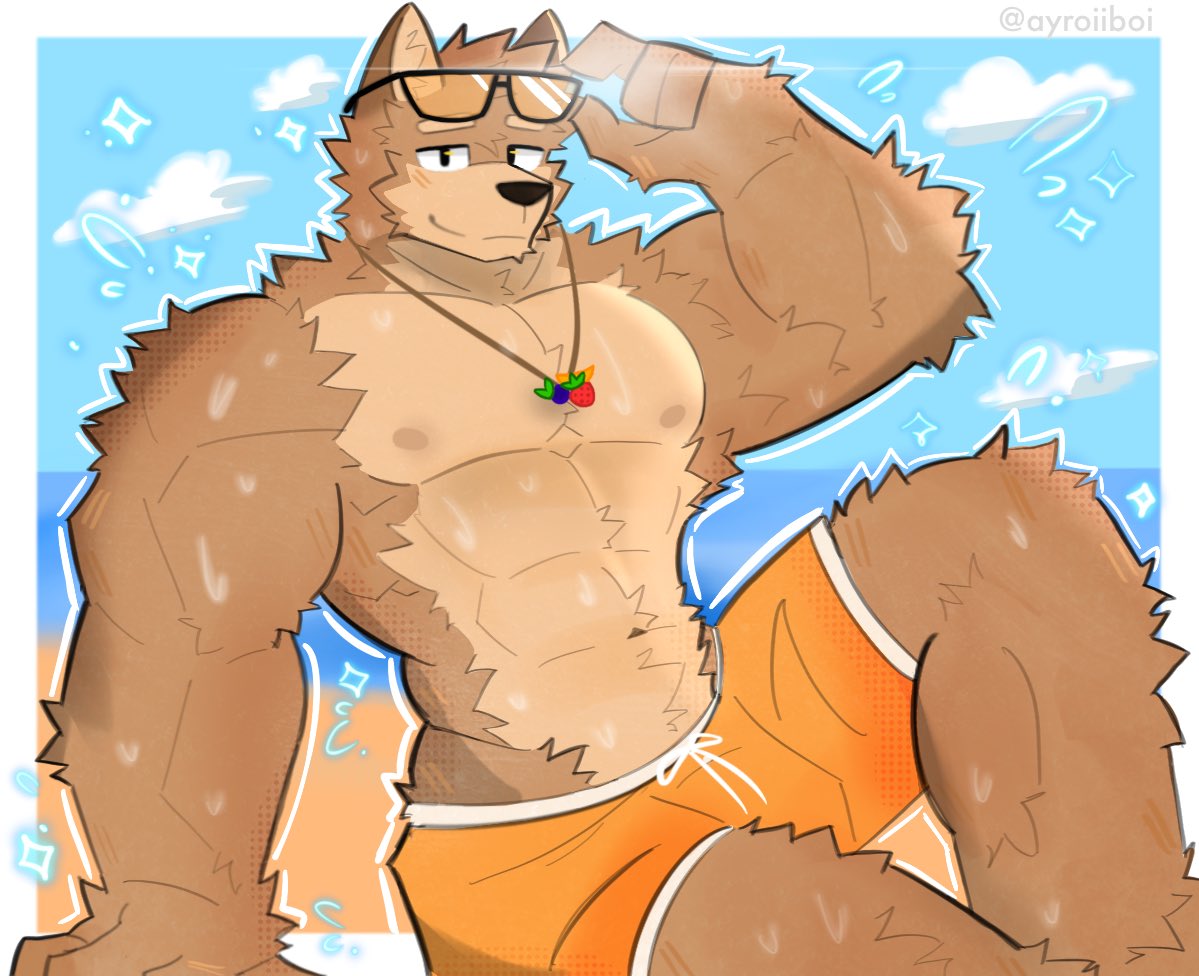 ayroiiboi's tweet image. Beach Day! 🏖️ also his name is Troy :3 #furry #furryart