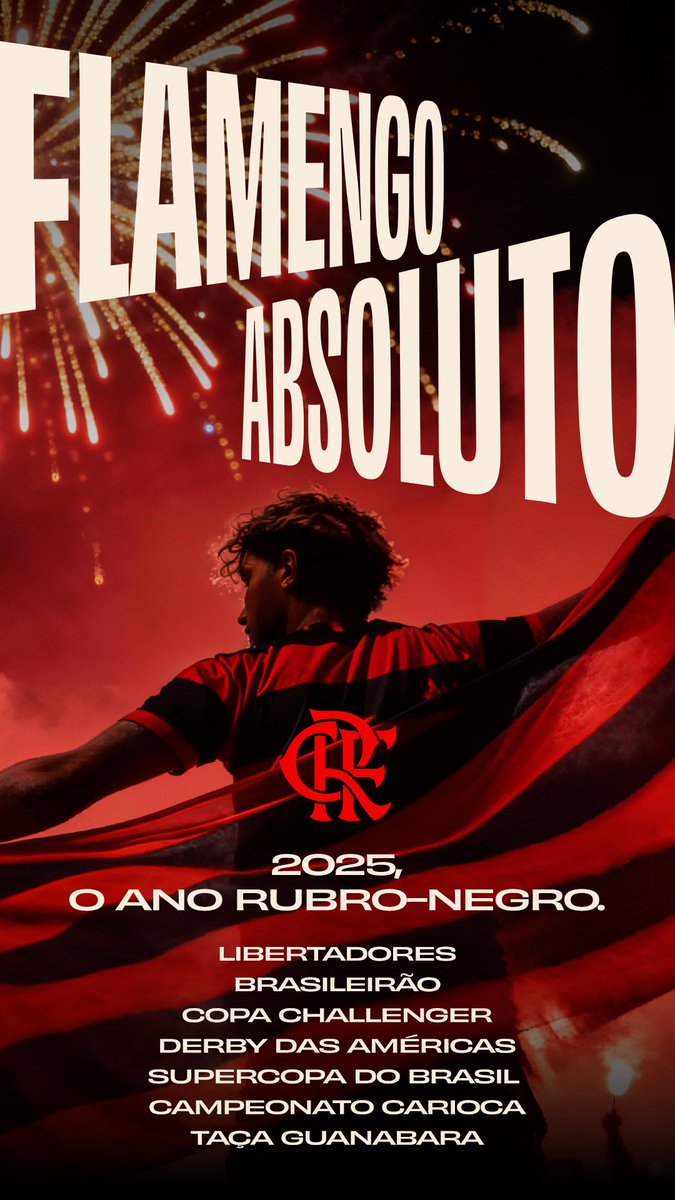 Flamengo's tweet image. Absoluto e soberano. 🏆 

2025 foi, do início ao fim, Rubro-Negro. 🔴⚫️

Seguimos por mais.