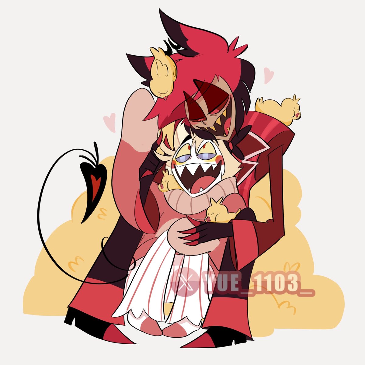 The boyfriends! 🥹😖 💕 

#alastor #lucifer #HazbinHotel #radioapple #hazbinhotelseason2 #bambilu