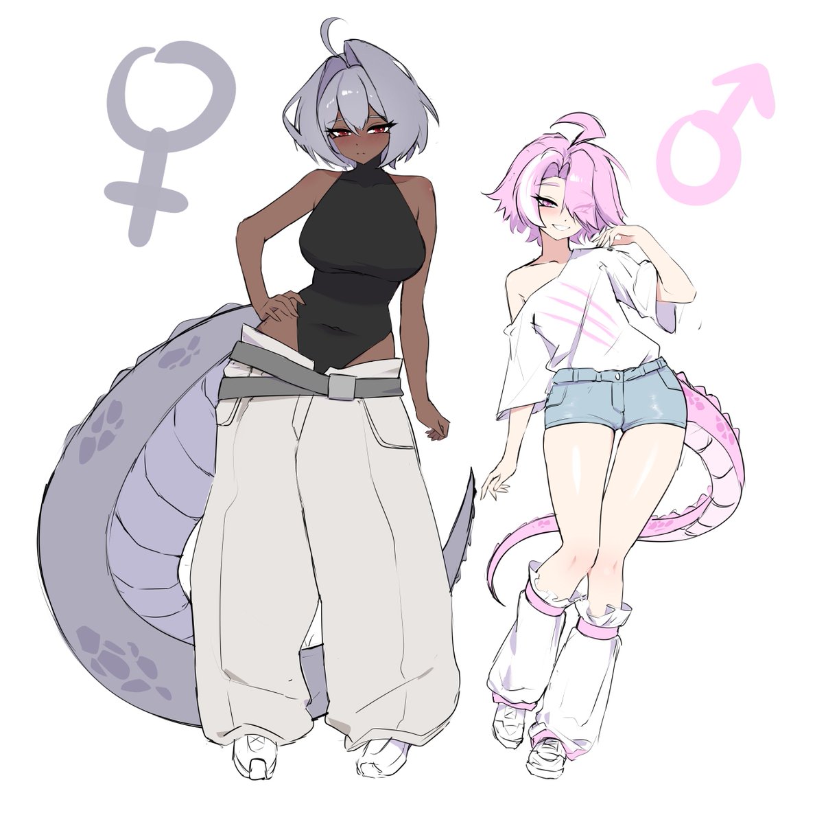 I originally wanted to give them more animal features like kairyu, but that was too annoying to draw, so nahh