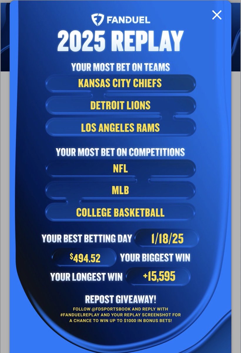 irexie's tweet photo. @FDSportsbook #FanDuelReplay https://t.co/Fz6EDGf7SL