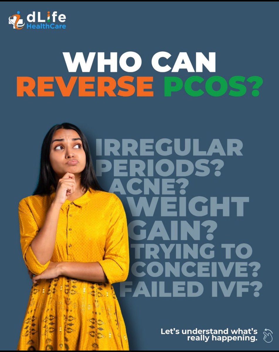 murali_twin's tweet photo. WHO can reverse PCOS?

Irregular periods
Acne
Weight gain
Infertility
Failed IVF

👉 The answer may surprise you.

PCOS reversal is possible at EVERY stage —
Not just early diagnosis.
Not just “mild cases”.

Even if you’ve struggled for years.

Stage 1: Newly diagnosed PCOS
Periods are irregular.
Fertility questions start early.

🎯 Goal: Protect ovarian health before damage accumulates.

Stage 2: Chronic PCOS
Years of symptoms.
Irregular cycles.
Miscarriage risk.

🎯 Goal: Restore insulin balance & hormonal rhythm

Stage 3: Fertility / IVF stage
Trying to conceive?
Multiple failed IUI / IVF cycles?

🎯 Goal: Restart natural ovulation.

Here’s the truth most women aren’t told 👇

PCOS isn’t “just hormonal.”
It’s metabolic.

👉 Insulin is the real block between you & ovulation.

Fix insulin → hormones follow.
Ovulation restarts.
Egg quality improves.
Fertility outcomes improve — naturally

That’s why dLife HealthCare uses the 100g TCR Formula (20:20:60)
A science-backed, culturally designed metabolic reversal model.

Built for real Indian lifestyles.

This approach helps you:
✔ Reduce insulin
✔ Lower androgens
✔ Improve egg quality
✔ Restore ovulation
✔ Boost fertility (natural + IVF/IUI)

And yes — we stand by it.

PCOS Reversed
OR
Money Refunded

No calorie counting.
No gym.
No juice & salad diet.

Serious about PCOS reversal?
We schedule discovery calls only for women ready to commit.
https://t.co/WKqkj04xd9

Connect to Reverse with dLife
Call / WhatsApp: +91 9226137723 | +91 9834350297 | +91 9866478435
@DiyaSolanki2603 @Pranotijadhav32 

dLife HealthCare --  India’s only clinical low-carb nutrition ecosystem for reversing metabolic diseases!
✅ 15 years of expertise 
✅ 100+ certified mentors 
✅ 65 doctors 
✅ 1500+ metabolic reversals

dLife HealthCare HQ
1501, Morya Grand, 
Lokhandwala, Andheri West 
Mumbai.