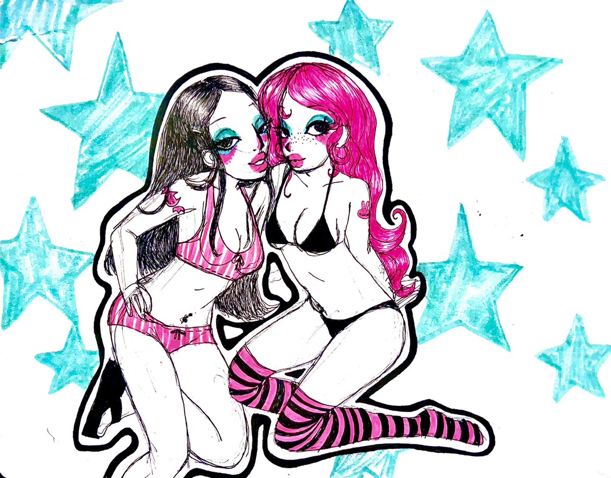 webcamdarling's tweet photo. 2 sexy ladies .. art by me <3 https://t.co/6v63qc7XQF