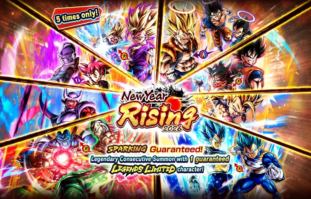HydrosPlays's tweet image. [New Gacha]
NEW YEAR RISING 2026
dblegends.net/banner/27500
Start Date: 2026/1/1 0:00:00 (JST) ～ End Date: 2026/1/10 15:00:00 (JST)

#DBLegends