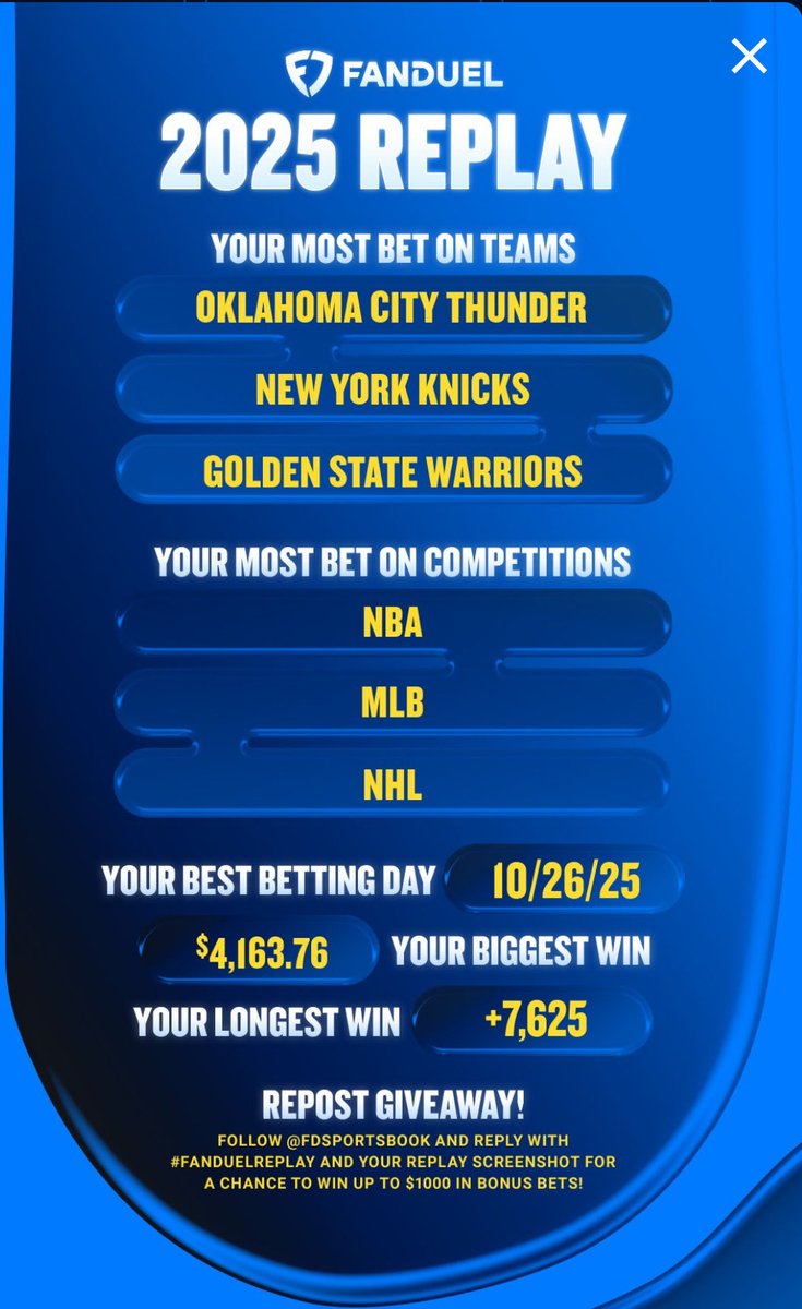 MonroeGotSauce's tweet photo. @FDSportsbook #FanDuelReplay https://t.co/jvo9u46lrt