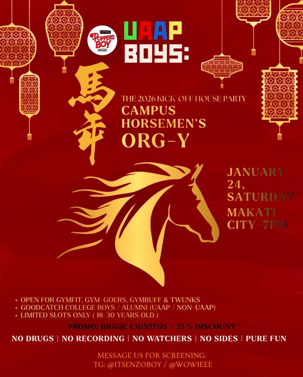 wowieee29's tweet photo. UAAP BOYS
Hi Fvckmates!! and we're back again 😈
this 2026 let start our year with a banger 😈

CALLING OUT ALL UNIV. FVCKBOYS!
📢📢

See you all again this coming Jan 24, 2026 (Saturday) 📍Makati City

LET THEM HEAR YOUR HOTTEST AND WILDEST MOAN 😈

@PoppersBoy01 https://t.co/dN3im2WMpk