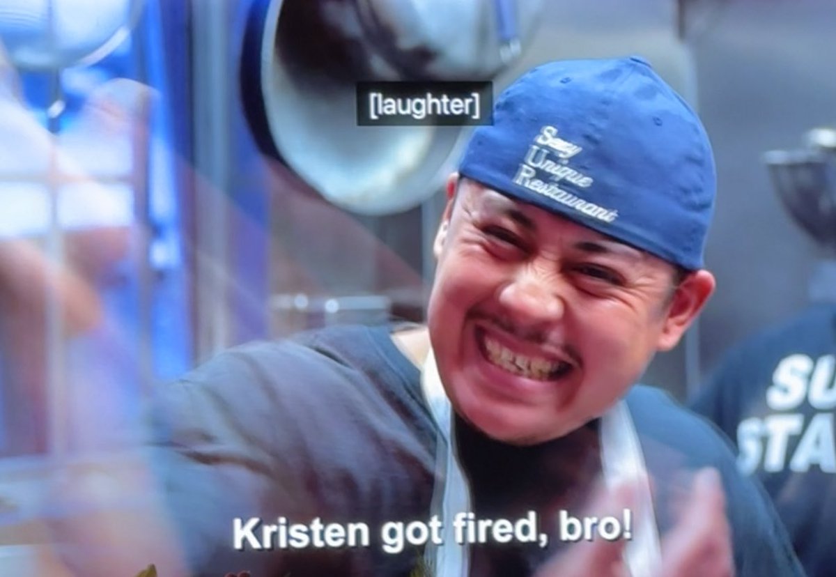 AlannaBennett's tweet photo. HOWLING that when Kristen Doute was finally fired from Sur the Bravo editors cut to two restaurant workers we’ve never seen before celebrating as if the wicked witch just died. https://t.co/K7TxmVyGEF