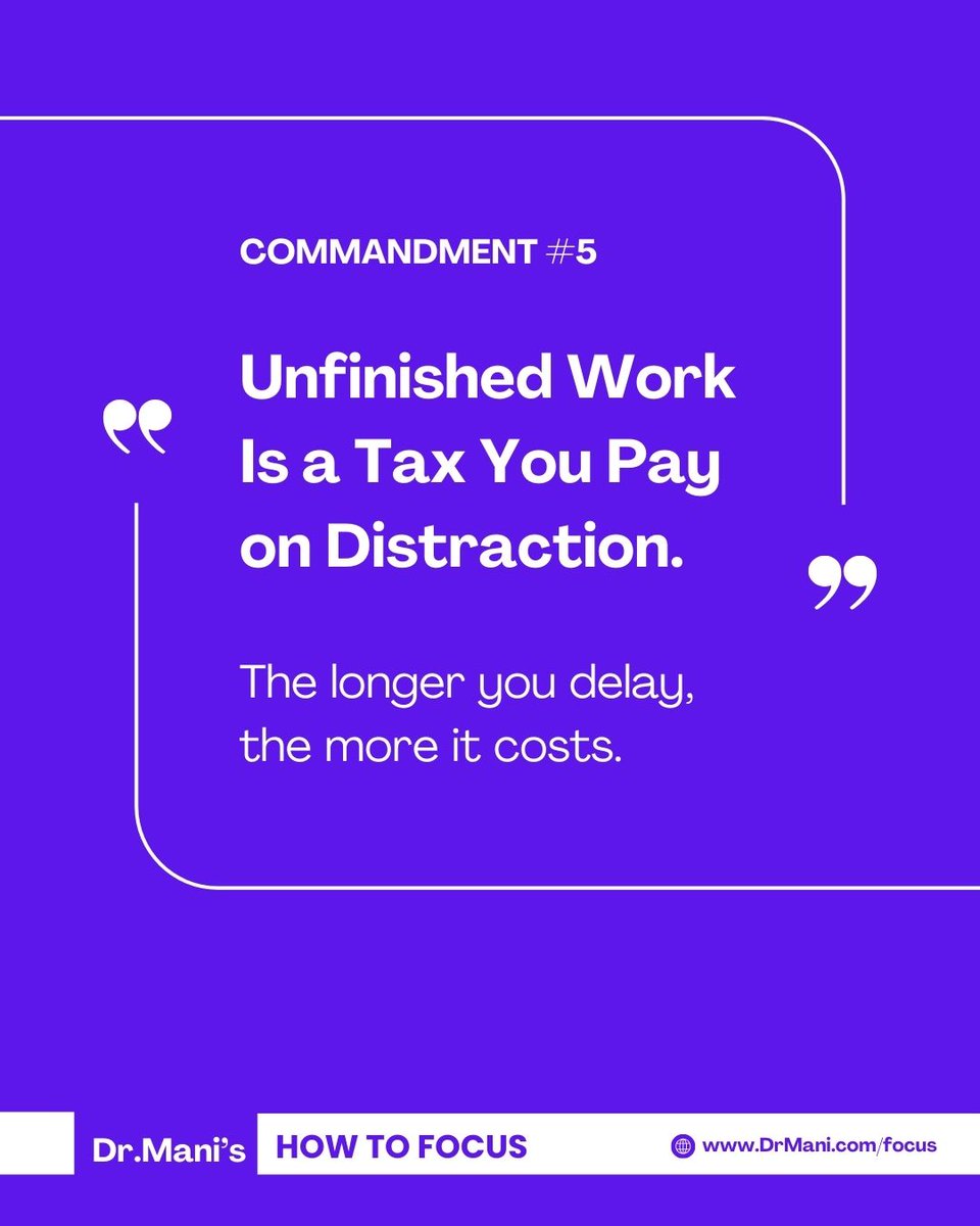 Almost done is still unpaid.
Finish — or pay the tax.
🙏

#HowToFocus
#10FocusCommandments