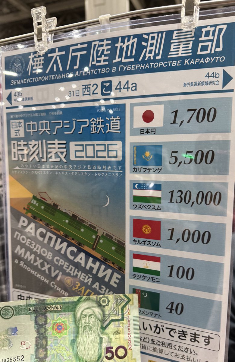 トルクメンマナトで新刊購入。なぜか安い。