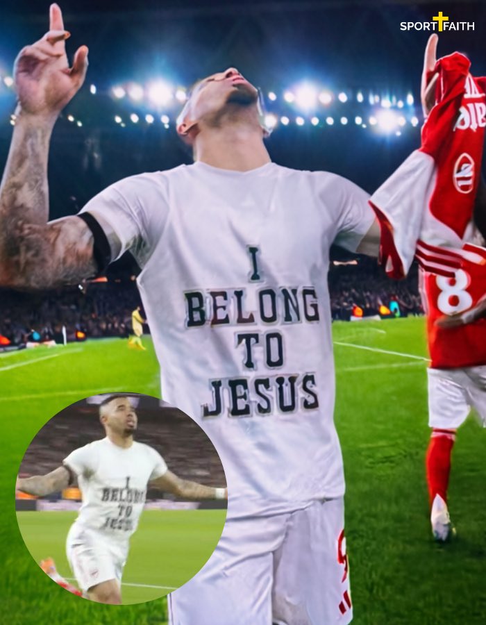 sportandfaith's tweet image. Gabriel Jesus scored for Arsenal for the first time since his ACL injury - then boldly shared his faith with the world, revealing a t-shirt that said: “I BELONG TO JESUS.”

What a joy it is to be a part of God's family. 🙌

#gabrieljesus #arsenal #faithoverfame #jesusisking