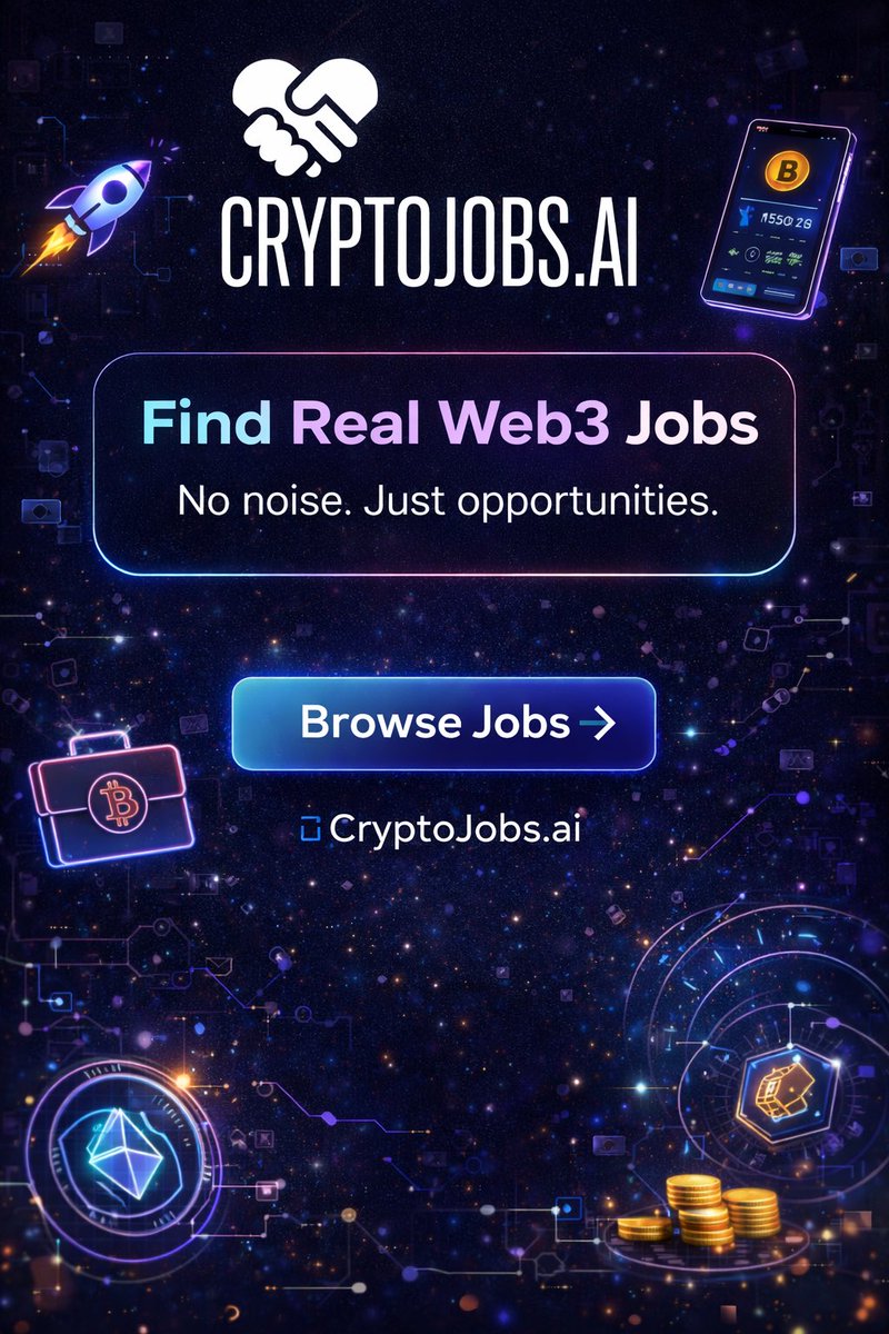 Real jobs. Real companies. Real Web3. 👉 https://t.co/h4Cf6jH9Lc #CryptoJobs  #Web3Life