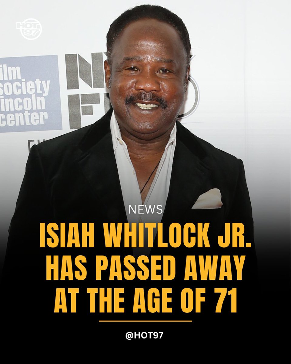 HOT97's tweet image. According to reports, veteran character actor Isiah Whitlock Jr., widely recognized for his work in The Wire, Veep, Your Honor, The Residence, and several films directed by Spike Lee, passed away Tuesday in New York at the age of 71. His manager, Brian Liebman, confirmed to…