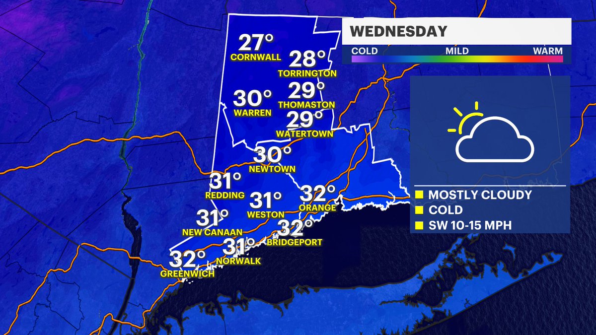 MichelePowersWx's tweet photo. New Year's Eve is trying to get a little fancy this year. Cold, breezy and bonus snow! Latest on @News12CT
➡️ https://t.co/3XnbzybXzw
#CTweather #NYE #wednesday #dec31 #CTsnow https://t.co/kywe59sx7I