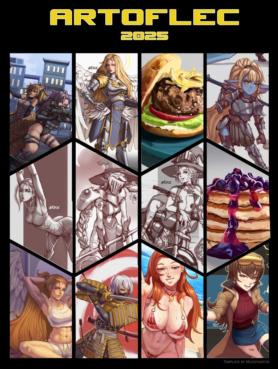 ArtofLec's tweet image. year in review \o/ thank you for all the support. Not pictured is a bunch of stuff for a game i've been working on but maybe you'll see it next year.