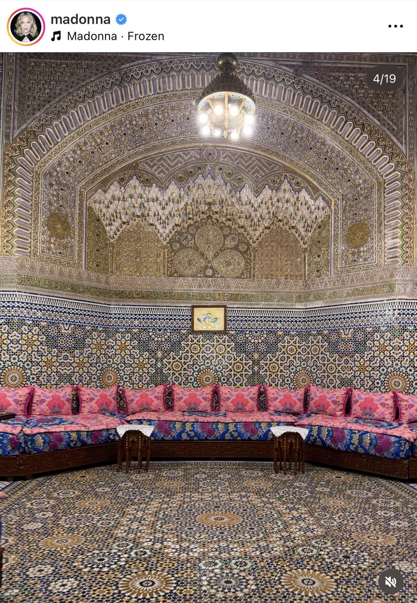 ZelligeMagazine's tweet photo. Icon Madonna in Morocco for the end-of-year holidays (2025). From historic sites to quiet corners of Marrakech, traces of Moroccan zellige appear wherever she goes — timeless, intricate, unmistakable. https://t.co/njdwt2HquH