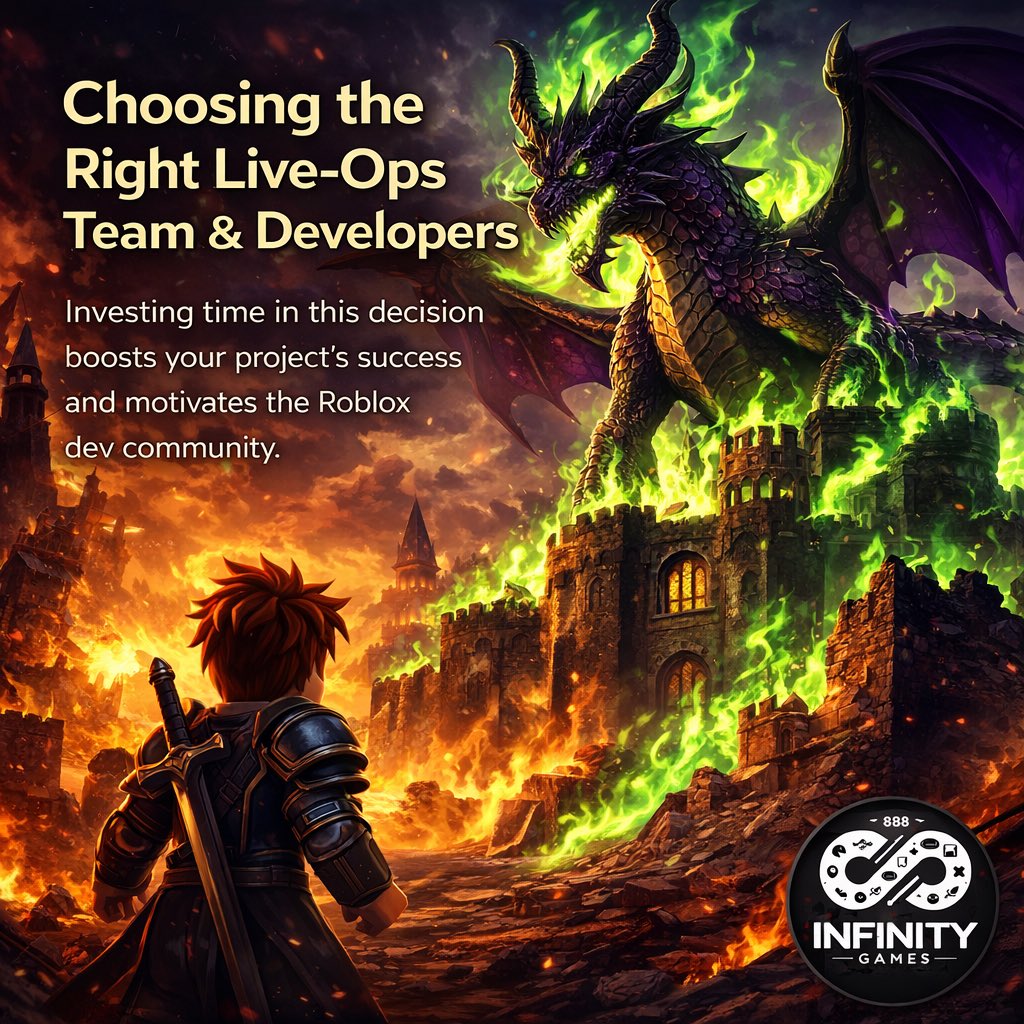 InfinityGames_X's tweet photo. Most games don’t fail because of bad ideas.
They fail because the wrong people were trusted to run them.
#RobloxDev #GameDevelopment #LiveOps #UGC #IndieStudio #InfinityGames https://t.co/nb7crknoLQ