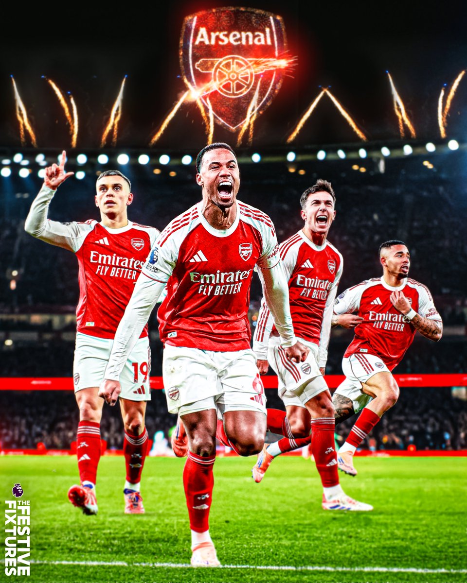 Arsenal closing out 2025 at the top of the Premier League table 🎇