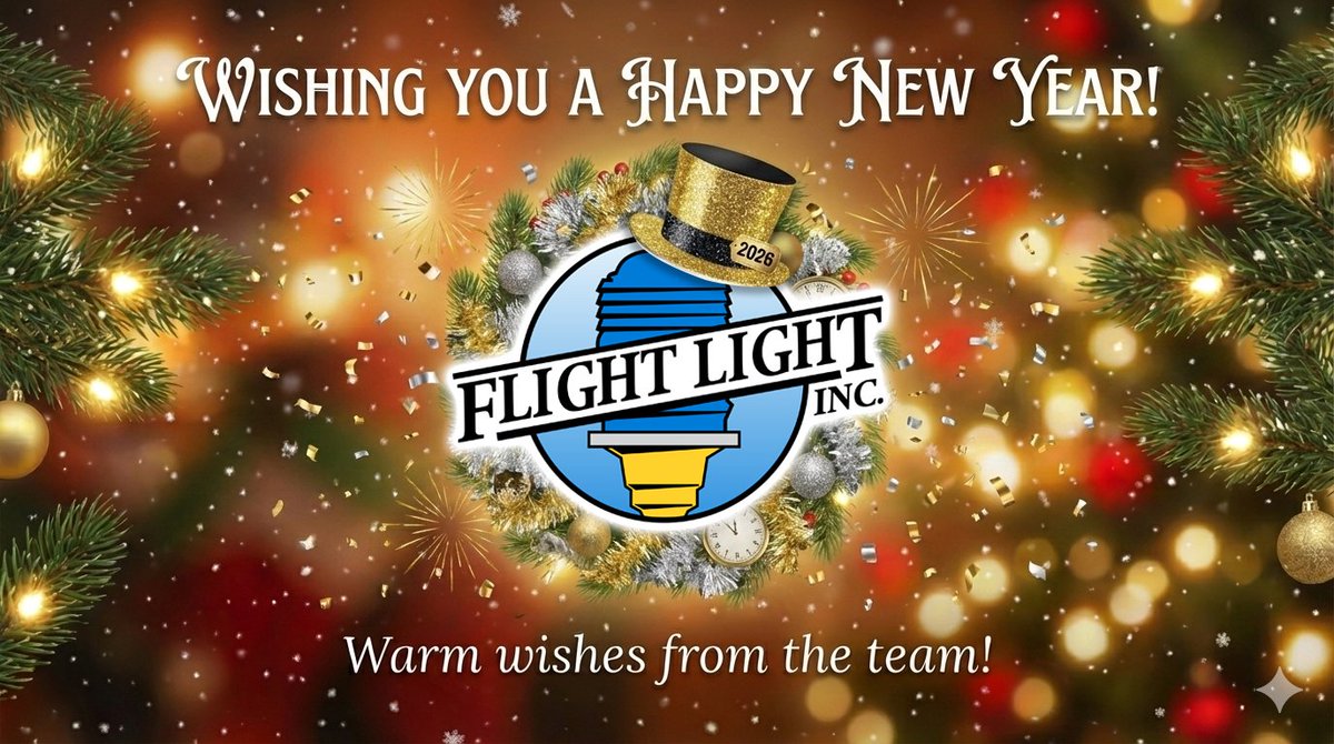 FlightLightInc's tweet photo. Wishing you a Happy New Year! Our office will be closed December 31 and January 1. https://t.co/SHlowUEoha