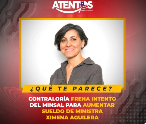 La mamá se saltó la lista de espera y ahora le querían subir el sueldo a la Ministra Aguilera.  Estos zurdos no paran de robar