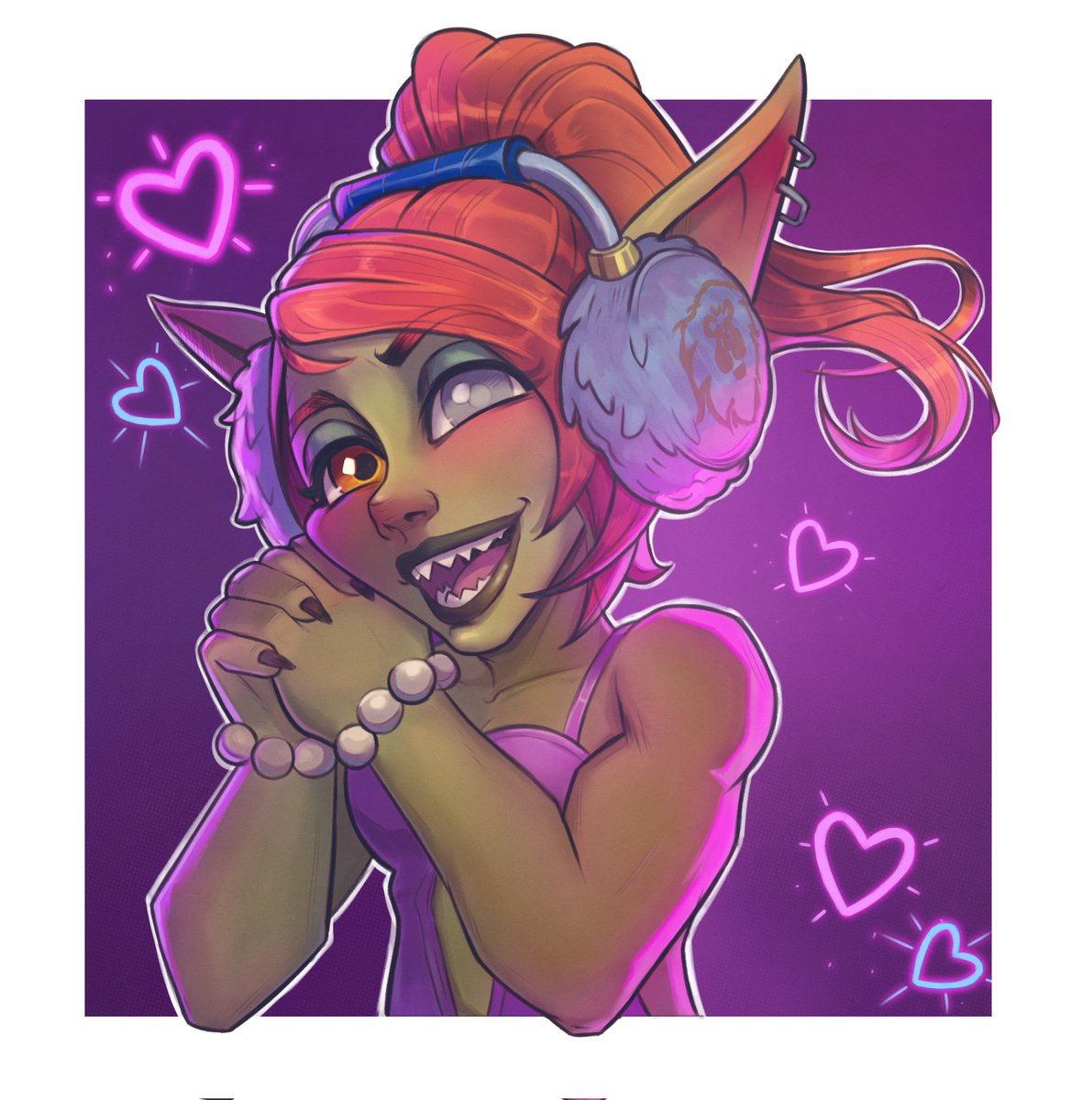 Birthday present from my pookie 💘

Artist: <a href="/BalintCservenyi/">Bálint Cservenyi</a> 👑

#worldofwarcraft #goblin #lovely #birthday
