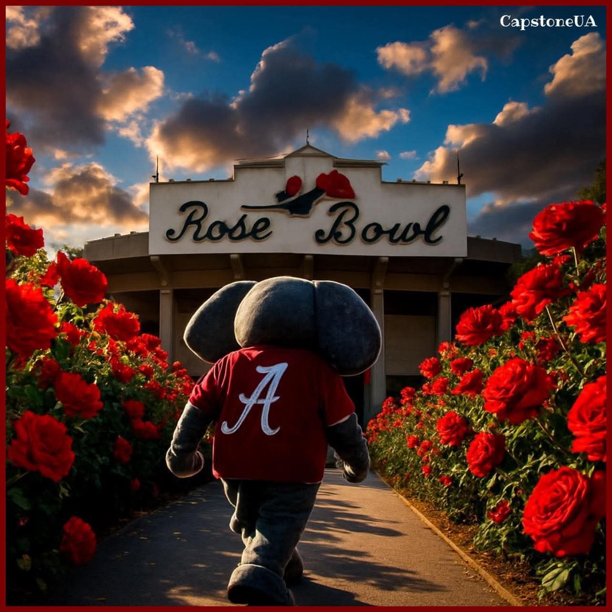 ROLLING IN TO PASADENA . ROLL TIDE BABY