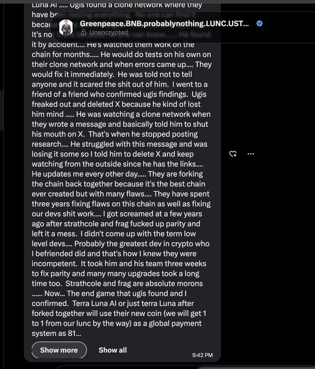SpaceNO1JS's tweet image. Please verify who he really is and unstake immediately.
$ustr $ustc $lunc #lunaclassic