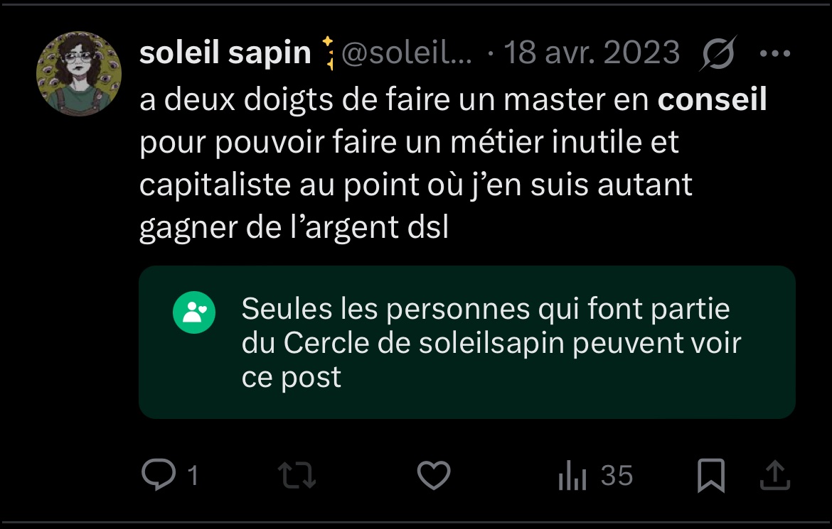 update 2 ans plus tard j’ai terminé mes études et je suis effectivement devenue consultante…. (mais c’est plus sympa que ce que je pensais)